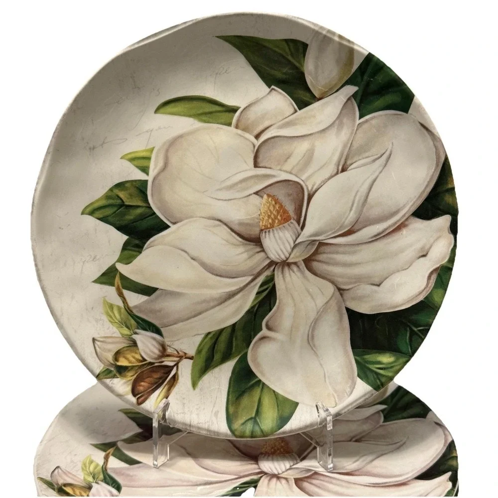 Pier 1 Magnolia Floral Pattern Ironstone 8.75